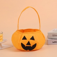 Panier à bonbons en tissu non tissé pour enfants, sac à bonbons portable, motif citrouille, fantôme, chauve-souris, panier cadeau en feutre pour l'intérieur