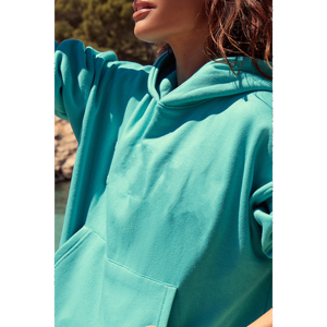 Set Personalizzato con Logo: Felpa Oversize e Pantaloncini da <span class=keywords><strong>Donna</strong></span>, Abbigliamento Casual in Cotone Felpato, Tuta in 2 Pezzi <span class=keywords><strong>per</strong></span> <span class=keywords><strong>Casa</strong></span> e Viaggi - Product Image 3