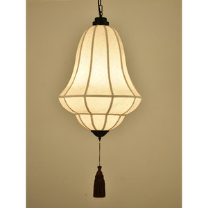 Lustre de style chinois moderne, lampe ronde en tissu blanc, économie d'énergie, E27, commande par interrupteur, éclairage pour hôtel et restaurant - Product Image 4