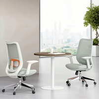 Table de discussion compacte pour bureau, plateau E0, base épaissie, 2 styles, design élégant en arc, bureau de réception peu encombrant