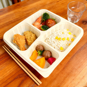 Hộp Đựng Thức Ăn 4 Ngăn Bằng Bột Ngô Thân Thiện Với Môi Trường Có Thể Phân Hủy Sinh Học Mang Đi Bột Ngô Hộp Cơm Trưa Bento Có Nắp - Product Image 5