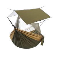 210T Parachute Nylon extérieur léger suspendu hamac pluie mouche bâche et moustiquaire pour adultes survie Camping hamac ensemble