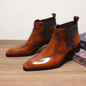 Zapatos de Vestir de Cuero Genuino de Alta Calidad para Hombre, Botas con Punta Brillante y Cierre de Cordones, Tendencia Otoñal - Product Image 4