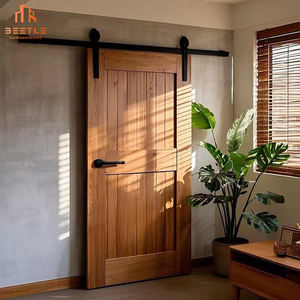 24 par 84 Design simple Portes de grange doubles en bois <span class=keywords><strong>noir</strong></span> avec quincaillerie incluse pour les maisons - Product Image 1
