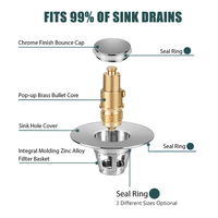 Tapón de drenaje nuevo de 1-1/8 ", 1-1/4", 1-1/2 ", 1-", escurridor de lavabo emergente de acero inoxidable, colador de fregadero con colector de pelo