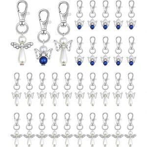 Porte-clés en gros avec pierre de naissance et ange gardien, idéal pour les mariages, baptêmes, baby showers, cadeaux de bénédiction, prêts à expédier (RTS) - Product Image 1