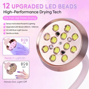 Cordless Nail Dryer <b>with</b> 12 LEDs, 3 <b>Timer</b> Settings, LCD Display, 1500mAh Battery, Portable Gel Nail <b>Lamp</b> for Fast Curing - Product Image 5