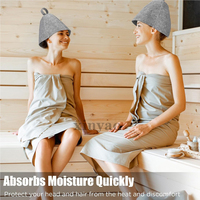 Gorro de Sauna de Fieltro de Lana con Logotipo Personalizado, Compacto, Reutilizable, Duradero y Fácil de Limpiar, Lavable, Apto para Hombres y Mujeres, Gorro de Sauna para Baño