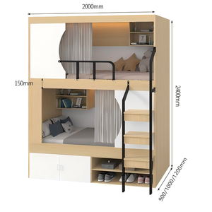 Cama litera con diseño de cápsula, moderna, de madera, para 2 niños, cama litera tamaño queen para adultos, muebles para dormitorio infantil que ahorran espacio - Product Image 5