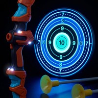 Ensemble d'arc et de flèches lumineux à LED pour enfants, jouet de tir à l'arc lumineux avec cible sur pied, flèches à ventouse, jeu de tir interactif