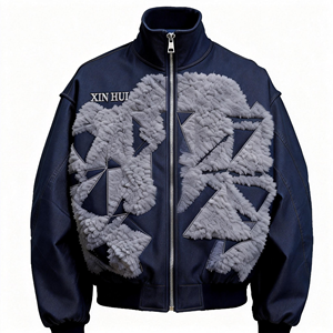 Chaqueta Bomber de Invierno Bordada Personalizada OEM 2026, Venta Directa de Fábrica, Ropa Urbana Hip-Hop de Poliéster para Hombre - Product Image 2