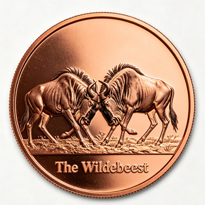 Moneda de cobre puro 999 de 1 onza con diseño de guepardo en alto relieve 3D, edición de coleccionista, con una cebra. - Product Image 4