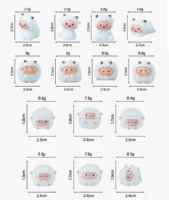 Figurines de moutons miniatures en résine en gros, ornements artisanaux de moutons de dessin animé assortis pour la décoration de micro-paysages de jardin et de maison, animaux en résine