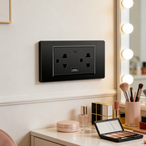 ZigBee ซ็อกเก็ตผนังสองชั้นประเทศไทย10A 250V 2แก๊งแผงกระจกเทมเปอร์ Tuya Smart Scene linkage Home - Product Image 1