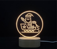 Usine En Gros Creative Hêtre En Bois Lampe 3D Acrylique LED Lampe De Bureau USB Chargeur Veilleuse