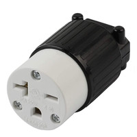 Conector de cable de hoja recta NEMA 6-20R, grado Industrial, 20A, 250V, 2P, 3W, 66231-BK, enchufe hembra US