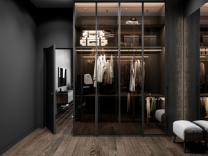 <span class=keywords><strong>Armoire</strong></span> de chambre à coucher moderne avec <span class=keywords><strong>porte</strong></span> en verre et cadre en aluminium, avec éclairage LED, dressing, organisateur de meubles, <span class=keywords><strong>armoire</strong></span>, vente chaude - Product Image 6