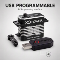 Servomoteur robotique numérique étanche XQ-POWER 45KG 2026 avec boîtier en aluminium et moteurs à engrenages sans noyau, pour voiture RC, avec engrenages en acier inoxydable
