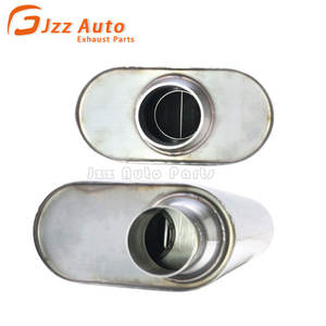 <span class=keywords><strong>Silencieux</strong></span> universels JZZ à chambre, tonalité agressive, diamètre 76 <span class=keywords><strong>mm</strong></span>, entrée latérale, sortie centrale, corps ovale 220x100 <span class=keywords><strong>mm</strong></span>, <span class=keywords><strong>silencieux</strong></span> arrière d'échappement - Product Image 3