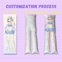 Oreiller corporel carré personnalisé à jambes séparées, motif personnage d'anime et de dessin animé, pour usage domestique, 100% polyester, 150x50cm, fermeture éclair, impression personnalisée