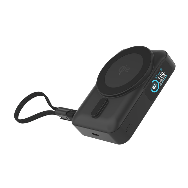 SICI S104 15W PD 10000mAh Magnetic Wireless Charging Type-C 2-in-1 Power Bank with LED Display & Kickstand (Qi2.0 Certified)