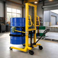 Bennette manuelle en acier inoxydable de bonne qualité pour fûts de carburant, déverseur de bidons d'huile, élévateur de fûts, capacité 200L, hauteur de levage 2000mm