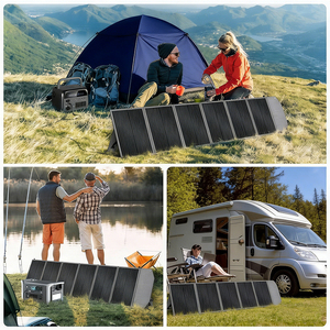 <b>200W</b> Monocrystalline Silicon Foldable <b>Solar</b> <b>Panel</b> >23% Efficiency IP65 Waterproof Adjustable Kickstand USB-A Type-C XT60 <b>Solar</b> - Product Image 3
