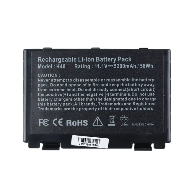 ASUS K40/K50 Series Laptop Battery 11.1V 5200mAh Li-ion Compatible with K40A/K40AE/K50ID Original Replacement in Stock