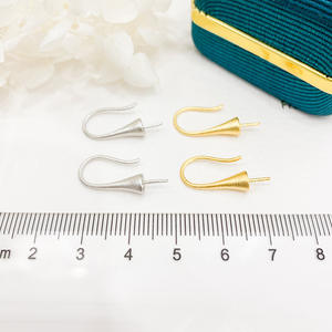 Pendientes de Plata con Gancho Simple 21424DIY con Cuentas Redondas de 9-15 mm, Base Vacía S925 Adornada con Perlas - Product Image 2