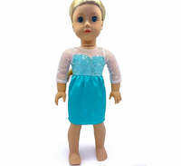 Pakaian Boneka Premium 18 Inch - Gaun Denim Overall Atasan Bergaris 100% Katun Desain Warna Kustom Kartun Lucu Hadiah untuk Boneka 18 Inch