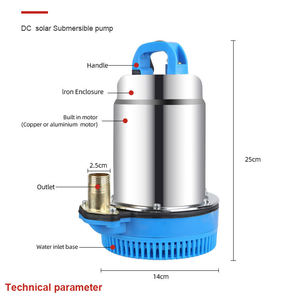 12V/24V <strong>Solar</strong> <strong>Submersible</strong> <strong>Pump</strong> With Aluminum Motor Low Pressure Large DC Head Flow Rate For Irrigation Agriculture Clean Water - Product Image 4
