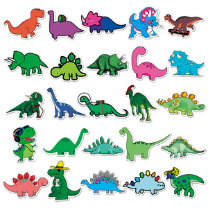 100 pièces usine directe pas cher décoratif amusant petit dinosaure autocollant moto guitare bouteille d'eau bureau garde-robe autocollant - Product Image 3