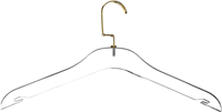 Cintre à vêtements en acrylique transparent - support de rangement de garde-robe lourd et tendance avec crochet en acier plaqué chrome doré pour chemises et robes