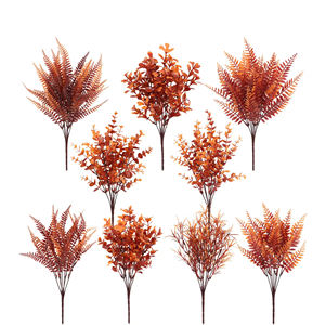 ช่อดอกไม้ประดิษฐ์พลาสติกสีเขียว ต้นยูคาลิปตัส หญ้าเปอร์เซีย ใบเงิน ต้นสน สำหรับงานแต่งงาน โรงแรม ตกแต่งภายนอก - Product Image 2