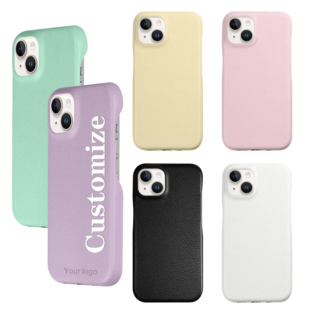 Cetak kustom casing ponsel Litchi pola leci mewah untuk casing ponsel samsung untuk casing ponsel pintar kulit vegan iPhone