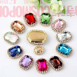 Todos los colores Glass <span class=keywords><strong>Chaton</strong></span> Stones Silver Gold Base Clear Crystal Beads Coser en diamantes de imitación en garra - Product Image 6