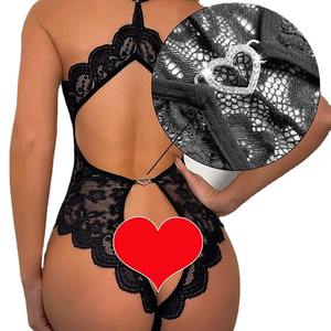 Кружевные сексуальные комбинезоны-боди из спандекса с открытым кроем, без спинки, с полуфиксированной поддержкой, женское нижнее белье - Product Image 4