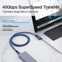 Cable Coaxial USB4 ULT-unite de 40 Gbps Tipo C, Carga Rápida PD100W, Ángulo Recto, 1 m, 8K 60 Hz para Computadora