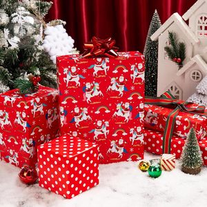 MAYPLUSS Christmas Wrapping <b>Paper</b> <b>Roll</b> 17 Inch X 33 Feet Reversible Santa Unicorn Design For Holiday Gift <b>Wrap</b> - Product Image 2
