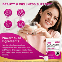 JIABEI HEALTH Marque Privée Poudre de Peptides de Collagène Multi-Sources Non Aromatisée 200g Éclaircissement de la Peau Croissance des Cheveux Santé des Articulations
