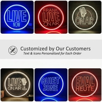 Panneau lumineux néon rond « Live on Air » alimenté par USB, plaque acrylique illuminée pour TikTok, Twitch, décor de fond de studio pour streamer