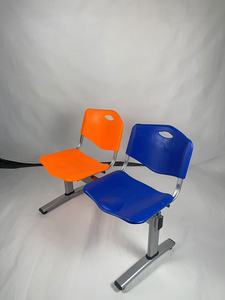 Bancs d'aéroport pour deux personnes, rangées de chaises d'attente en plastique pour lieux publics, matériau métallique pour les écoles, les hôpitaux, les hôtels, les parcs - Product Image 5