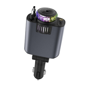 <span class=keywords><strong>Chargeur</strong></span> de <span class=keywords><strong>voiture</strong></span> rétractable Starlight Lamp 120W <span class=keywords><strong>4</strong></span>-en-1 à charge rapide avec port Type-C pour téléphone portable et montre connectée - Product Image 1
