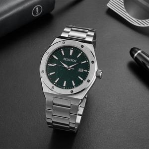 Reloj de Pulsera de Cuarzo con Esfera Dorada de Moda para Hombre, Relojes de Lujo Plateados Personalizados OEM para Hombre - Product Image 6