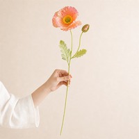 Bunga Poppy Sutra Buatan Tiruan Buket Buatan Tangan untuk Dekorasi Pernikahan Rumah Hotel Pesta Hari Valentine Hari Ibu