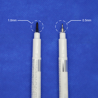 Marqueur médical permanent professionnel de 0,5 mm et 1,0 mm, sûr pour la peau, stérile, stylo de marquage chirurgical