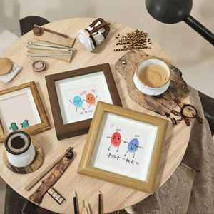 4x4 Natural Wood Picture <strong>Frames</strong> Mini Shadow Box Display <strong>with</strong> Plexiglass Hollow Wall <strong>Mounting</strong> Polished Wooden Photo <strong>Frame</strong> - Product Image 2