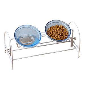 Adjustable Height Double Glass Cat Bowl With Elevated Stand For Cats Food And Water Feeding - Product Image 5