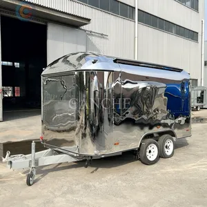 Chariot de vente de nourriture mobile en acier inoxydable pour barbecue extérieur avec certification COC - Product Image 3