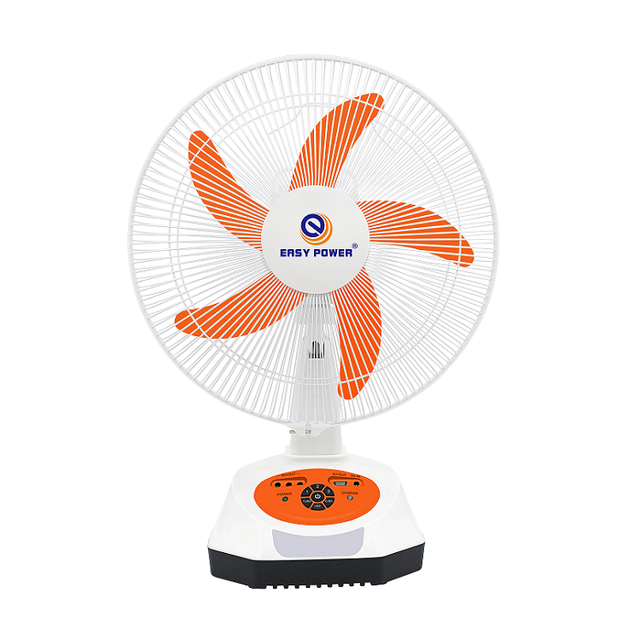 14" Inch AC DC Rechargeable Fan Solar Powered Emergency Table Fan Power Storage Outlet Function with LED Light Solar Fan